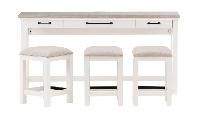 Cora Sofa Table and 3 Stools